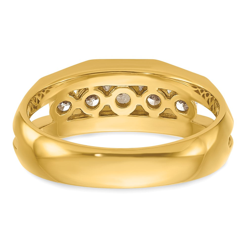 14k Yellow Gold Men's 3/4 carat Diamond Complete Ring