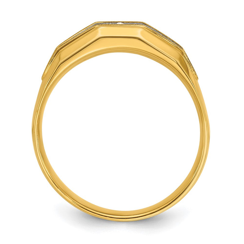 14k Yellow & Rhodium Gold Men's 1/4 carat Diamond Complete Ring