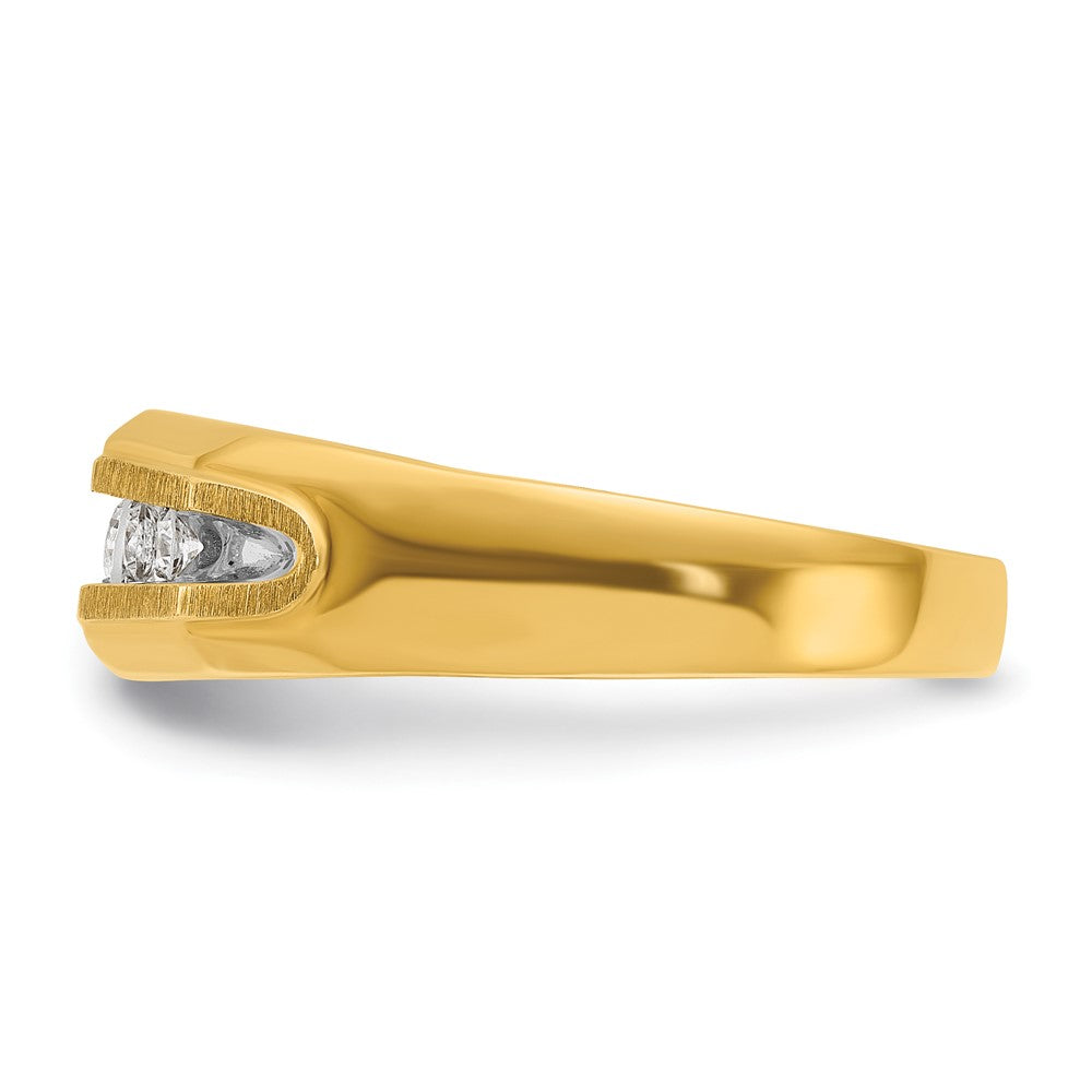 14k Yellow & Rhodium Gold Men's 1/4 carat Diamond Complete Ring