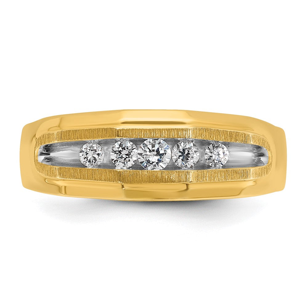 14k Yellow & Rhodium Gold Men's 1/4 carat Diamond Complete Ring