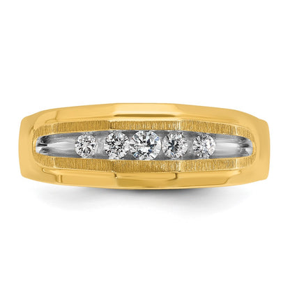 14k Yellow & Rhodium Gold Men's 1/4 carat Diamond Complete Ring