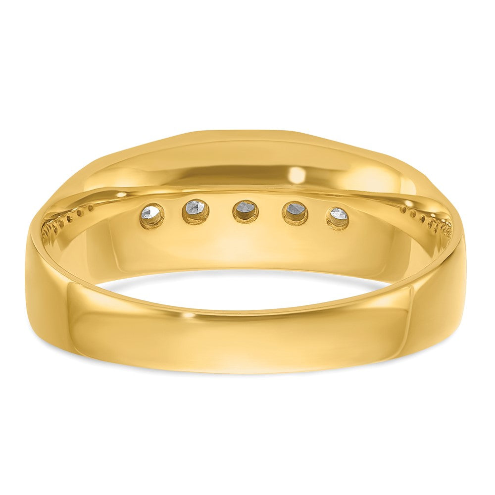 14k Yellow & Rhodium Gold Men's 1/4 carat Diamond Complete Ring