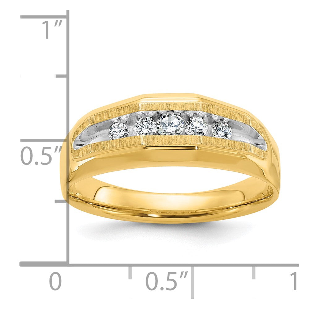 14k Yellow & Rhodium Gold Men's 1/4 carat Diamond Complete Ring