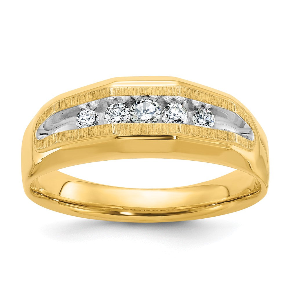 14k Yellow & Rhodium Gold Men's 1/4 carat Diamond Complete Ring