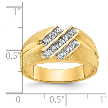 14k Yellow Gold Men's 1/4 carat Diamond Complete Ring