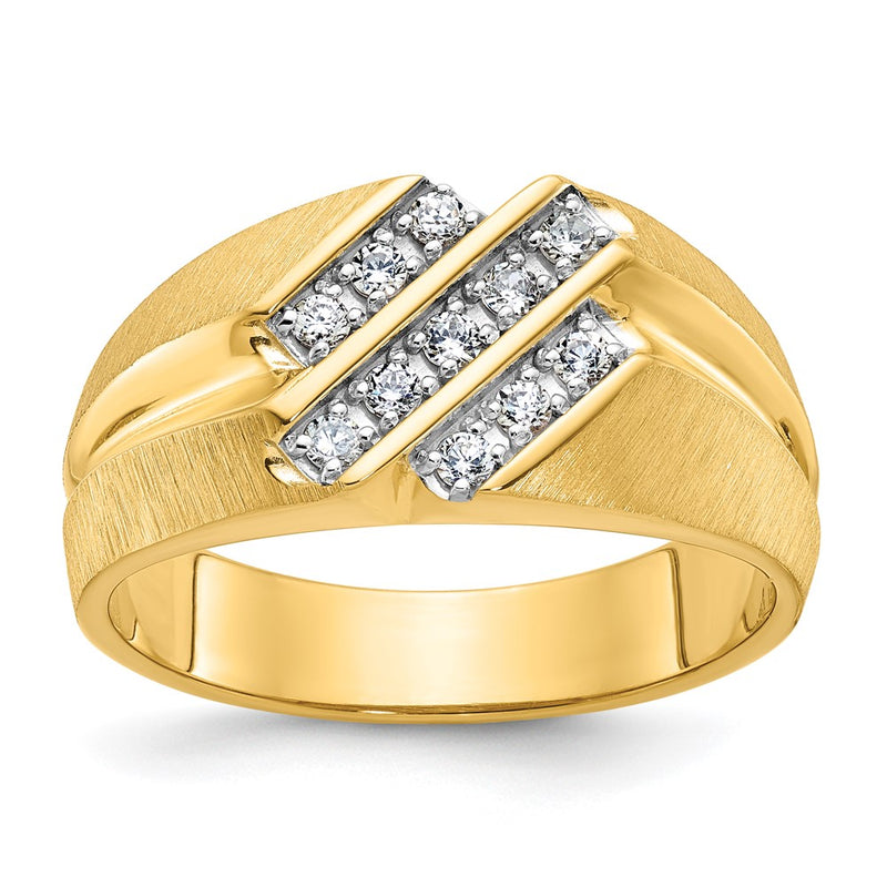14k Yellow Gold Men's 1/4 carat Diamond Complete Ring