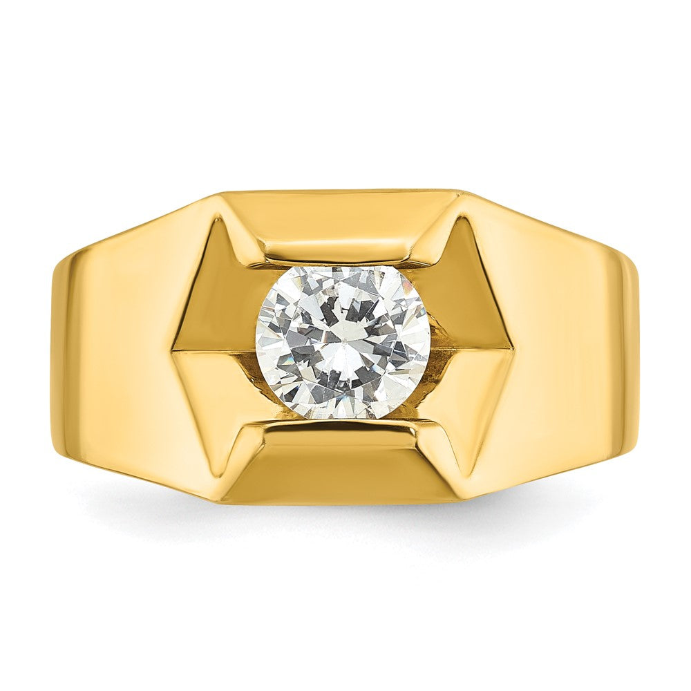 14k Yellow Gold 1 Ct. Lab Grown Diamond VS/SI+ G+ Men's Ring