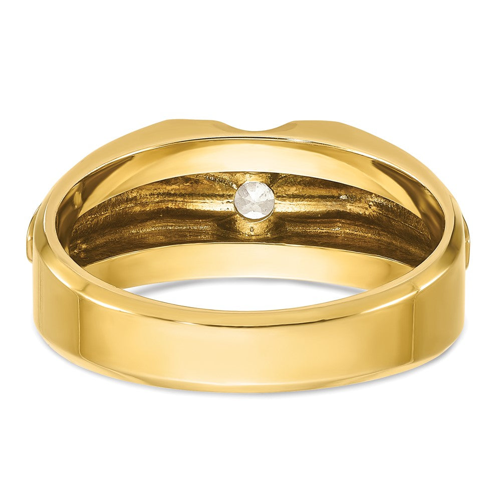 14k Two-tone  Two Tone 1/2 Ct. Lab Grown Diamond VS/SI+ G+ Complete Polished and Satin Men's Ring