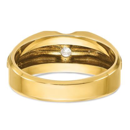 14k Two-tone  Two Tone 1/2 Ct. Lab Grown Diamond VS/SI+ G+ Complete Polished and Satin Men's Ring