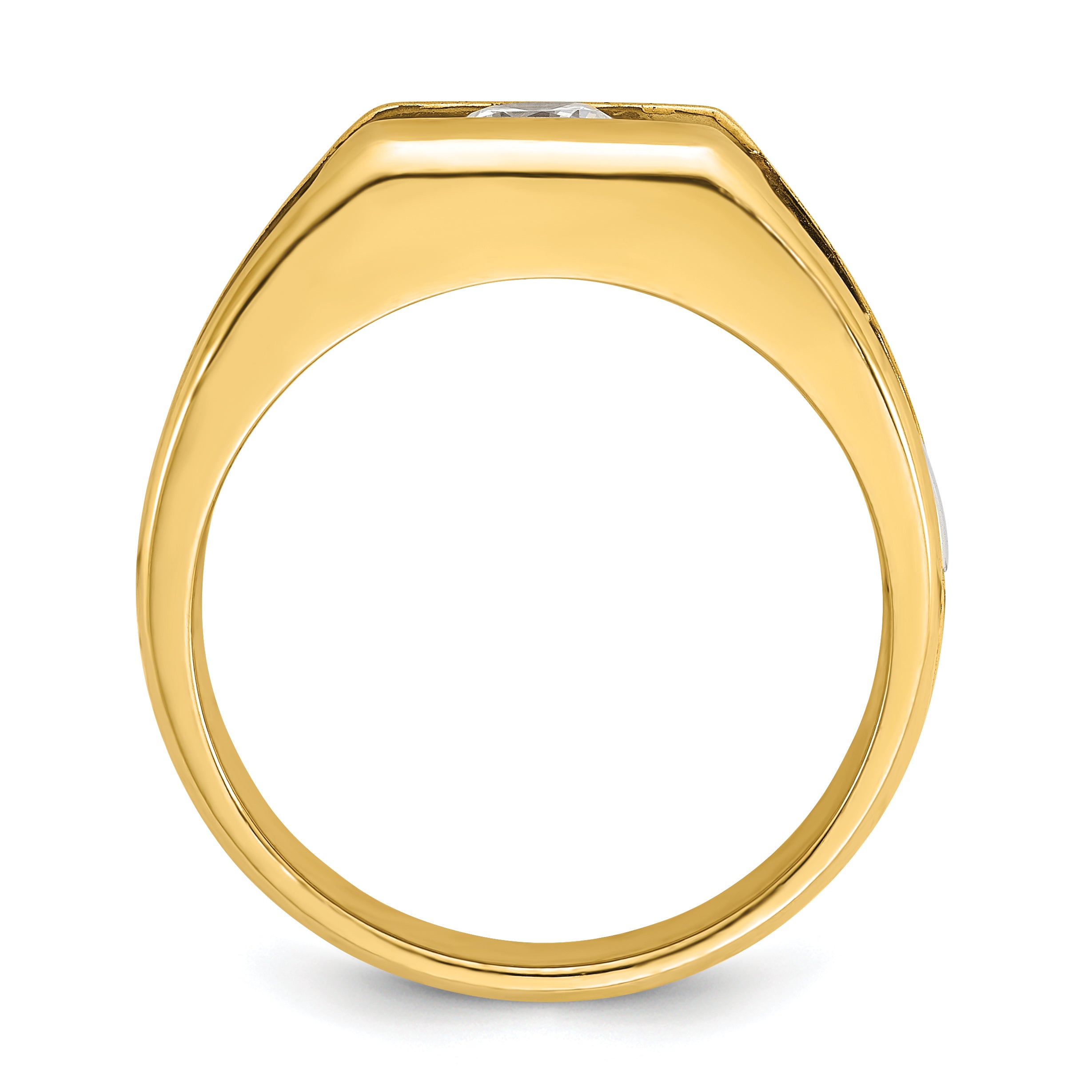 14k Two-tone Gold Men's 1/2 carat Diamond Complete Ring