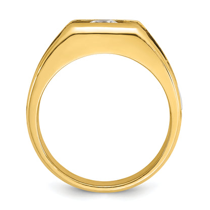 14k Two-tone Gold Men's 1/2 carat Diamond Complete Ring