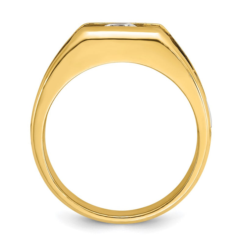 14k Two-tone Gold Men's 1/2 carat Diamond Complete Ring