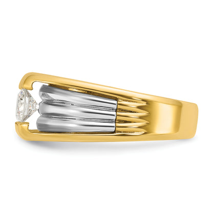 14k Two-tone Gold Men's 1/2 carat Diamond Complete Ring