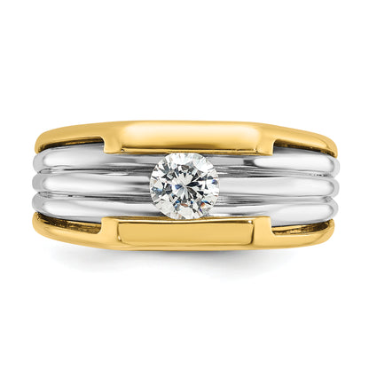 14k Two-tone Gold Men's 1/2 carat Diamond Complete Ring