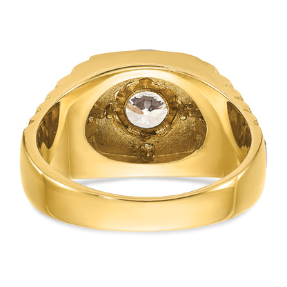 10K Two-Tone Ibgoodman Men'S Polished Satin And Textured Ring Mounting