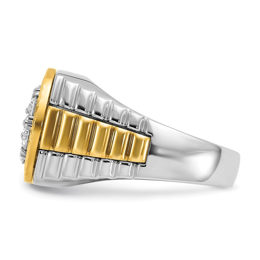 14k Two-tone Gold Men's 1 carat Diamond Complete Ring