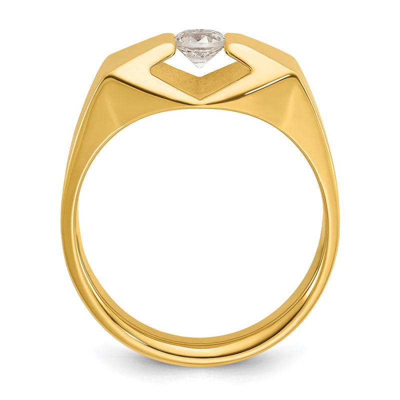 14k Yellow Gold Men's 1/3 carat Diamond Complete Ring