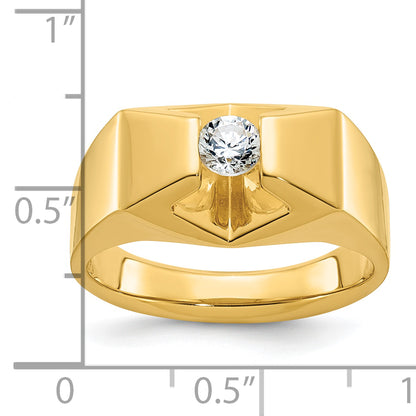 14k Yellow Gold Men's 1/3 carat Diamond Complete Ring
