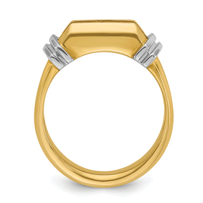 14k Two-tone Gold Men's 1/2 carat Diamond Complete Ring