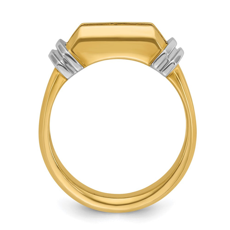 14k Two-tone Gold Men's 1/2 carat Diamond Complete Ring