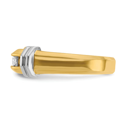 14k Two-tone Gold Men's 1/2 carat Diamond Complete Ring