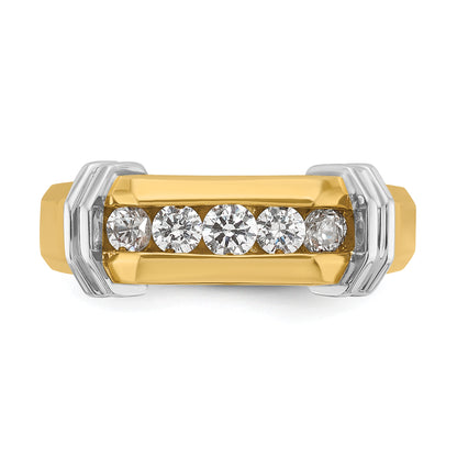 14k Two-tone Gold Men's 1/2 carat Diamond Complete Ring