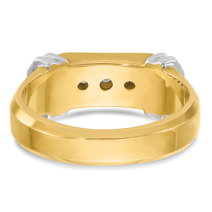 14k Two-tone Gold Men's 1/2 carat Diamond Complete Ring