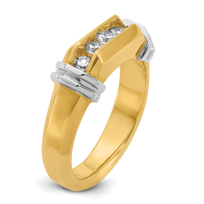 14k Two-tone Gold Men's 1/2 carat Diamond Complete Ring