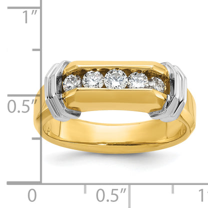 14k Two-tone Gold Men's 1/2 carat Diamond Complete Ring