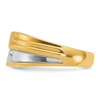 10K Yellow Gold Ibgoodman Men'S Polished And Grooved Ring Mounting
