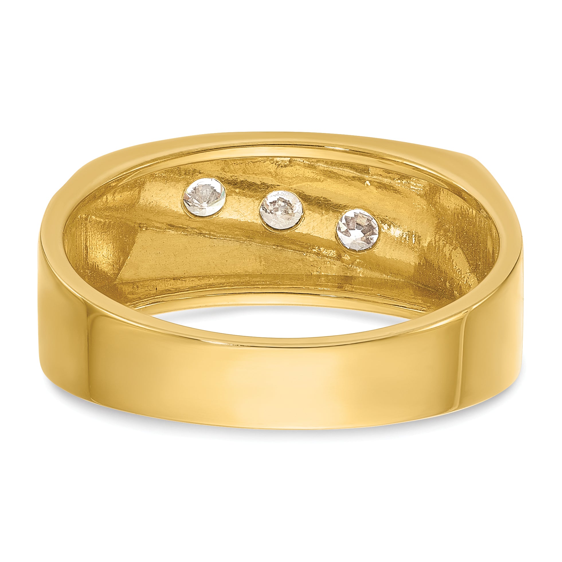 14k Yellow & Rhodium Gold with White Rhodium Men's 1/3 carat Diamond Complete Ring