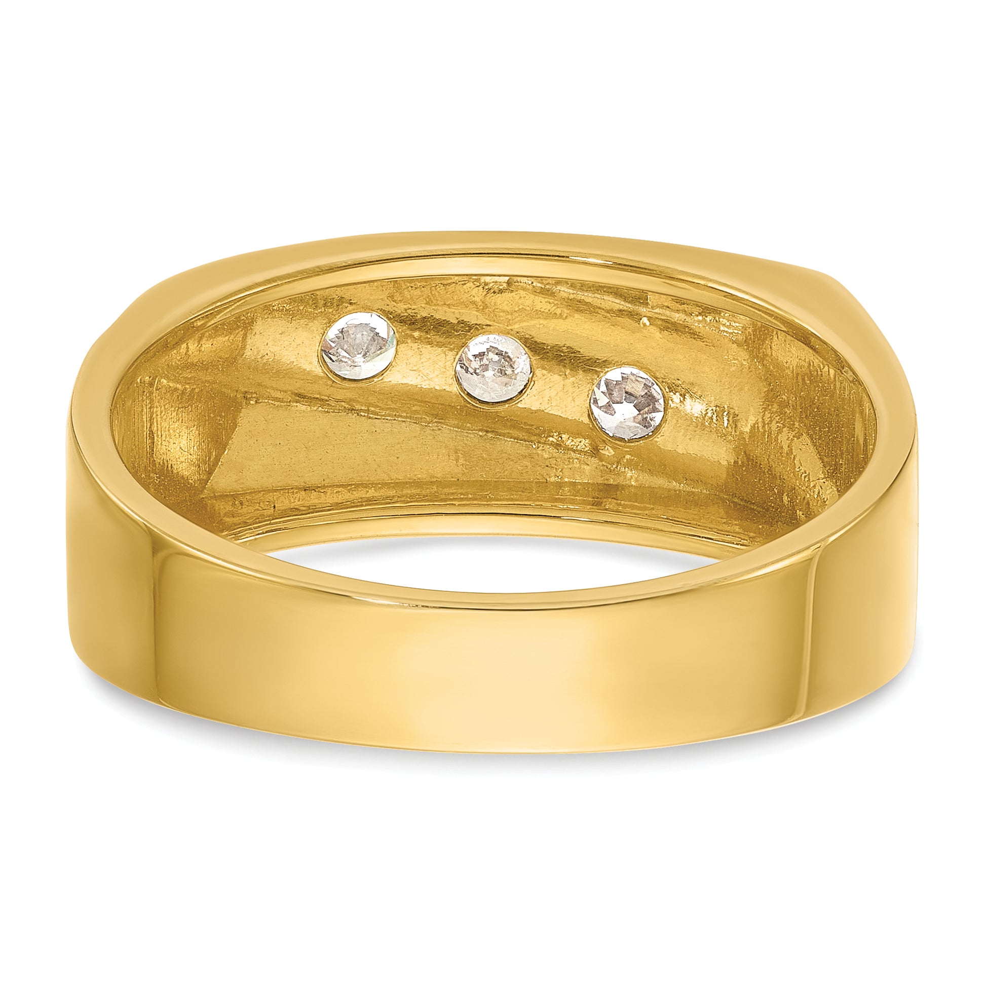 14k Yellow & Rhodium Gold with White Rhodium Men's 1/3 carat Diamond Complete Ring