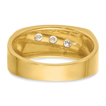 14k Yellow & Rhodium Gold with White Rhodium Men's 1/3 carat Diamond Complete Ring