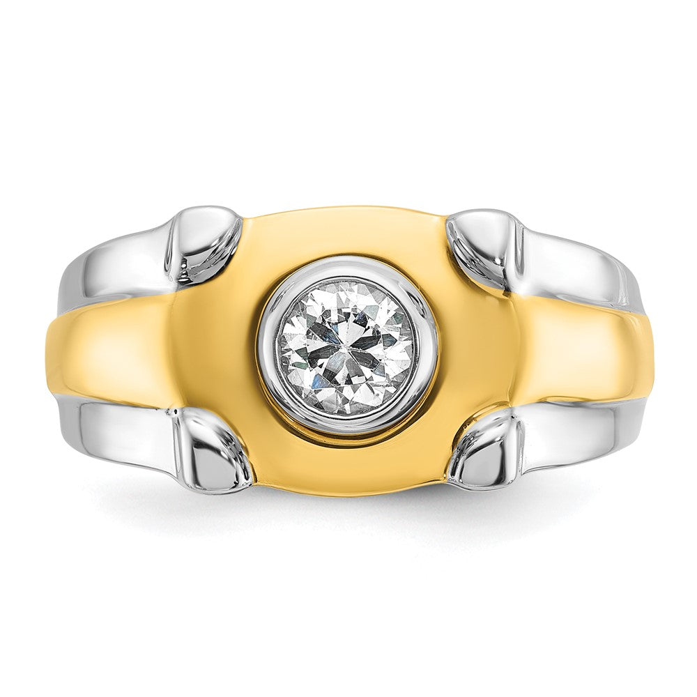 14k Two-tone Gold Men's 1/2 carat Diamond Complete Ring