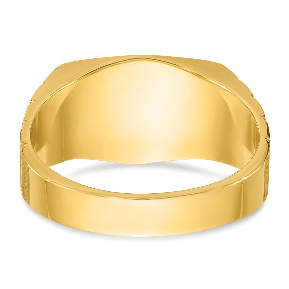 14k Yellow Gold 1/3 Ct. Lab Grown Diamond VS/SI+ G+ Polished and Satin Men's Ring
