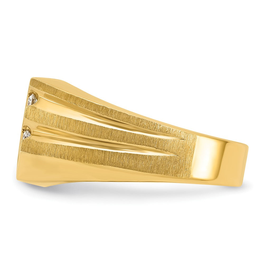 14k Yellow Gold Men's 1/2 carat Diamond Complete Ring