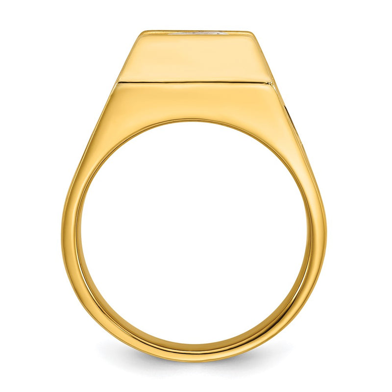 14k Yellow Gold 2 1/2 Ct. Lab Grown Diamond VS/SI+ G+ Men's Ring