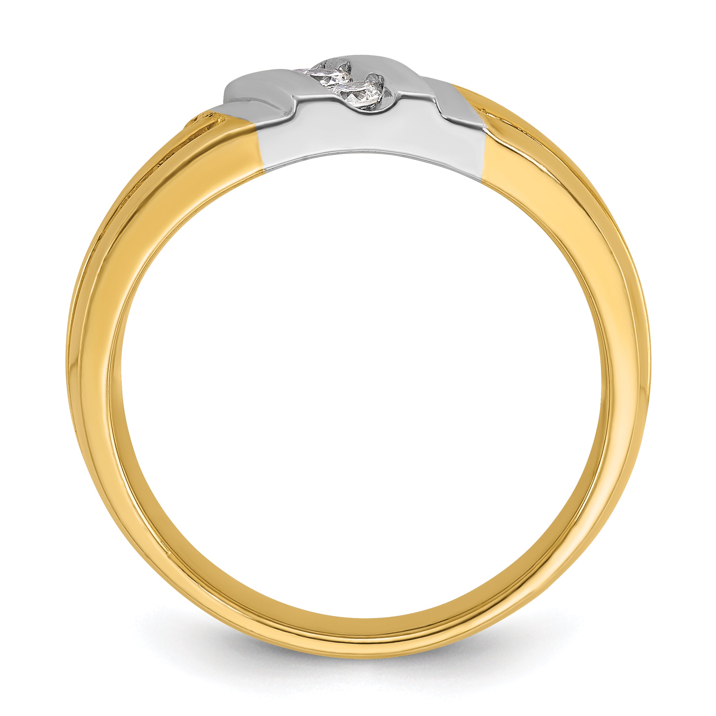14k Two-tone Gold Men's 1/5 carat Diamond Complete Ring