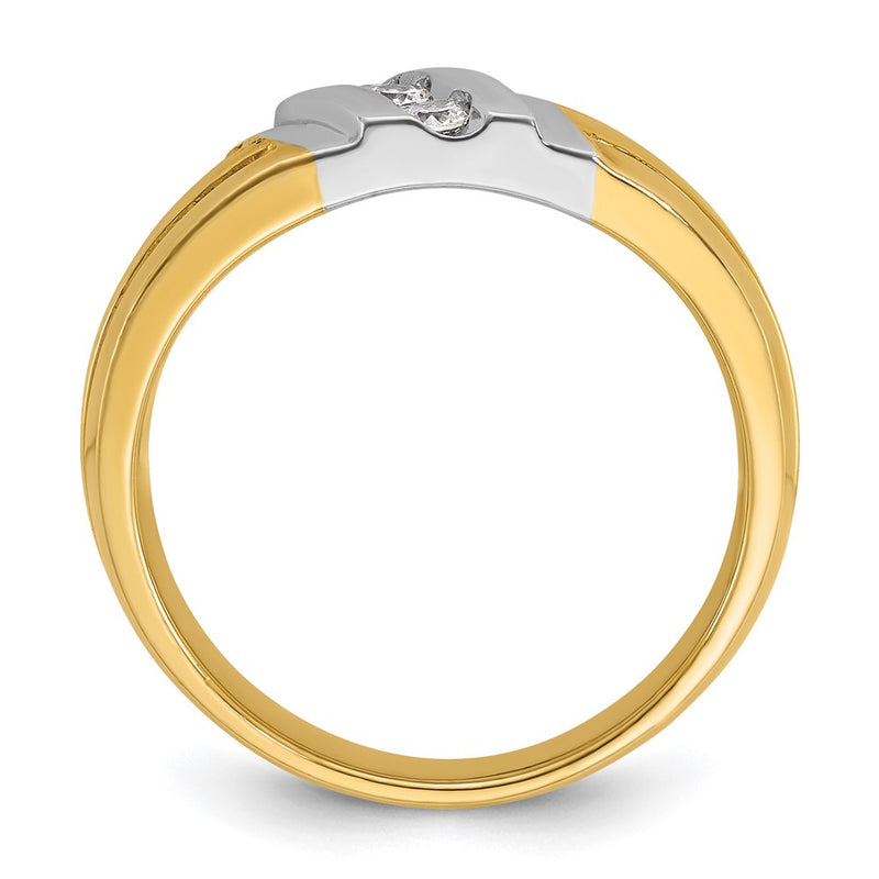 14k Two-tone Gold Men's 1/5 carat Diamond Complete Ring