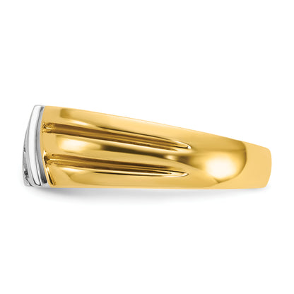 14k Two-tone Gold Men's 1/5 carat Diamond Complete Ring