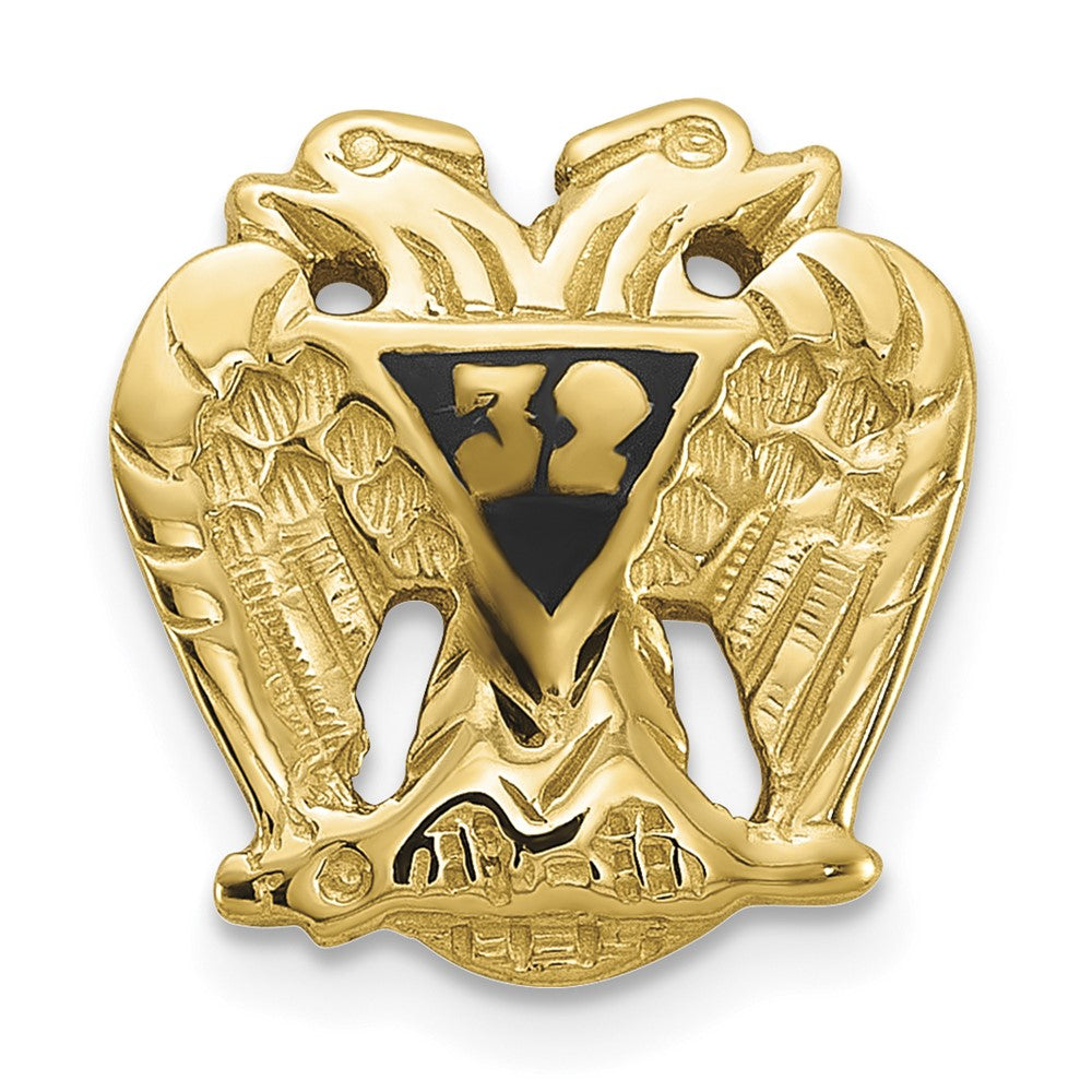14K Yellow Gold Men's Textured & Enameled 32 Degree Scottish Rite Tie Pin / Lapel