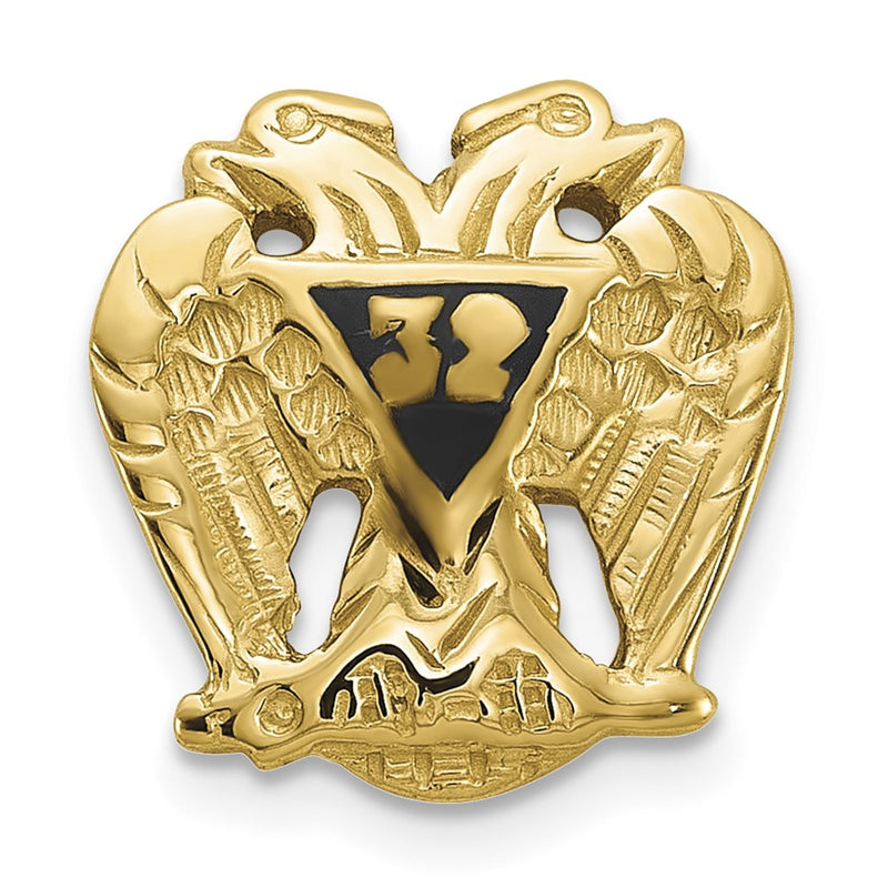 14K Yellow Gold Men's Textured & Enameled 32 Degree Scottish Rite Tie Pin / Lapel