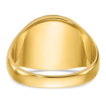 14k Yellow Gold Men's Polished and Textured with Blue Enamel and Lab Created Ruby Blue Lodge Master Masonic Ring