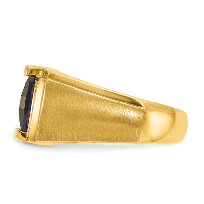 10K Yellow Gold Ibgoodman Men'S Cr. Sapphire And Diamond Complete Ring