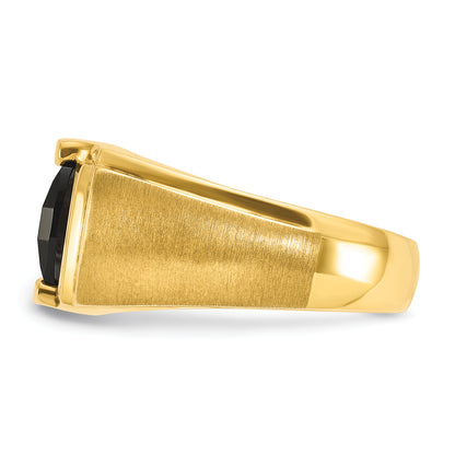10K Yellow Gold Ibgoodman Men'S Onyx And Diamond Complete Ring