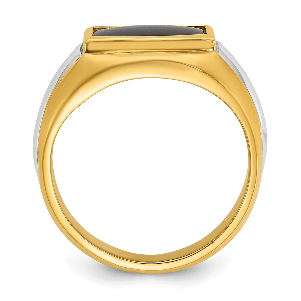 10K Two-Tone Ibgoodman Men'S Onyx Complete Ring