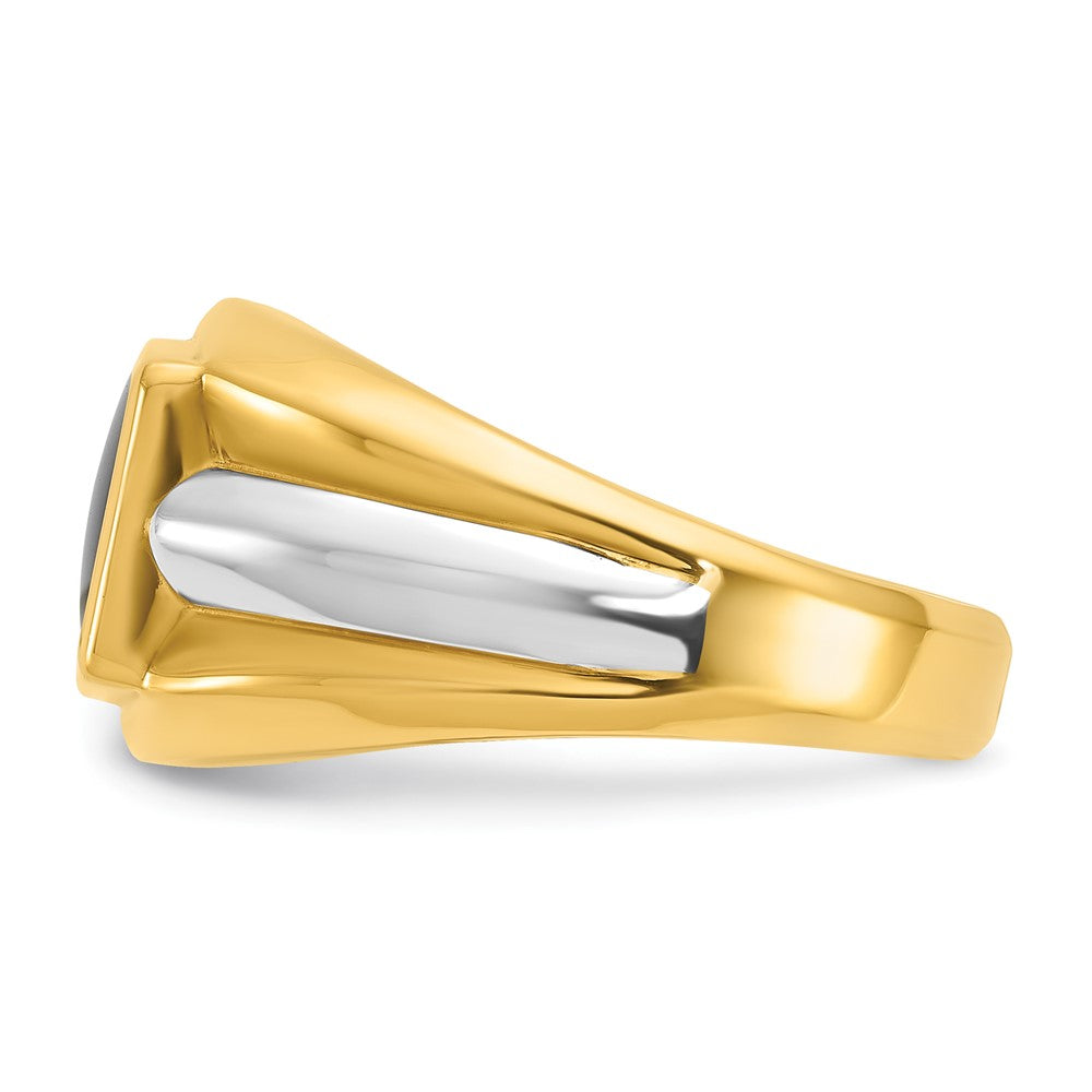10K Two-Tone Ibgoodman Men'S Onyx Complete Ring