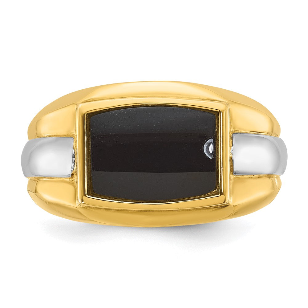 10K Two-Tone Ibgoodman Men'S Onyx Complete Ring