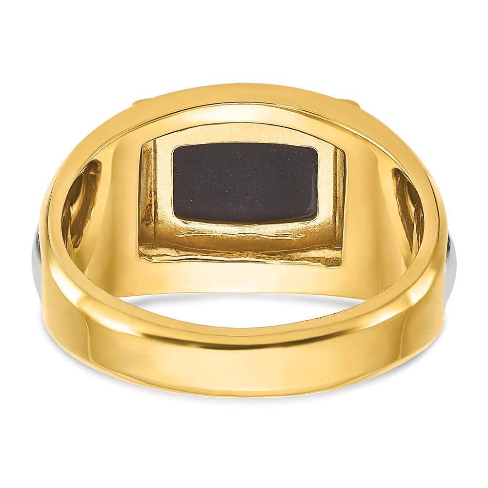 10K Two-Tone Ibgoodman Men'S Onyx Complete Ring