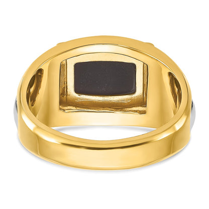 10K Two-Tone Ibgoodman Men'S Onyx Complete Ring